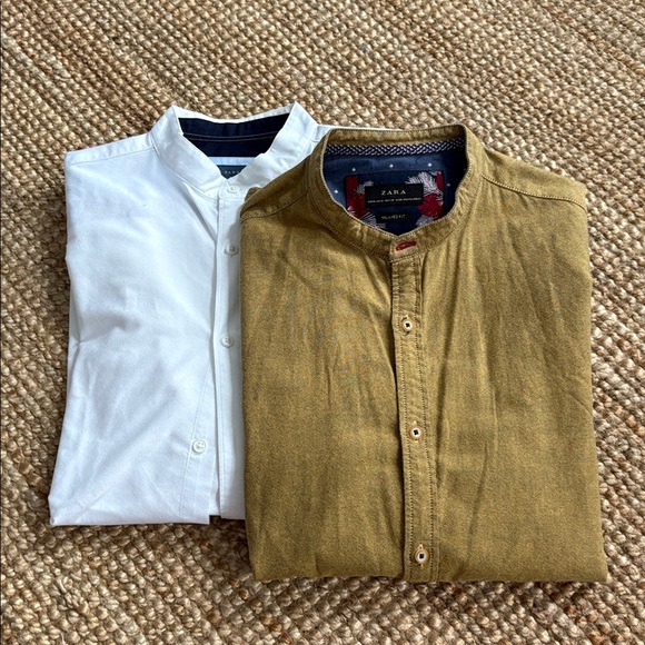 Zara Tops - Zara Men's Mandarin Collar Button Down Shirt